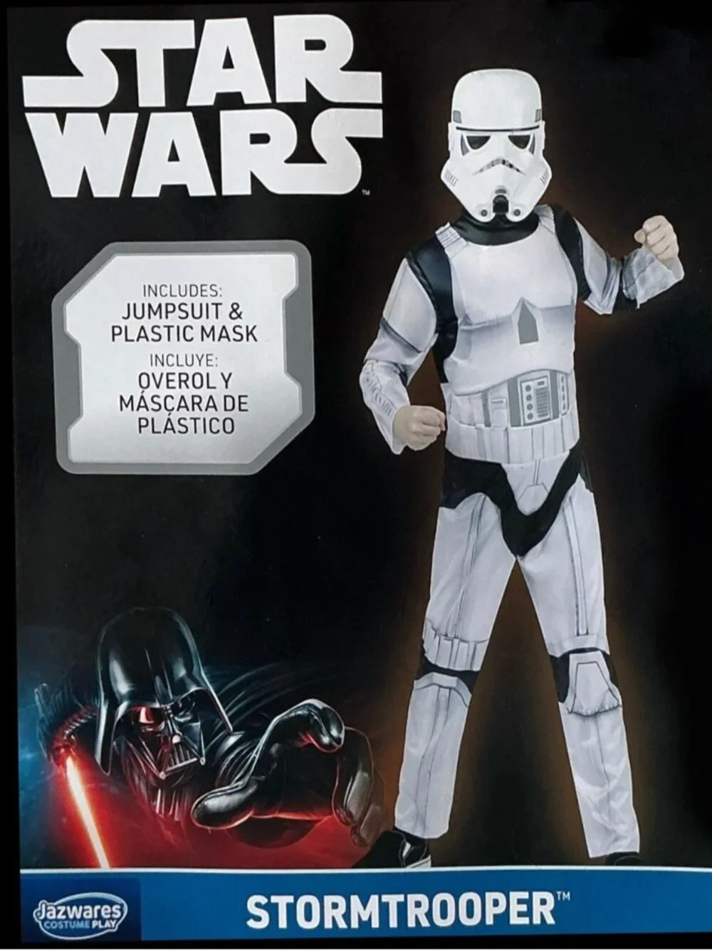 Star Wars Stormtrooper Costume Disney 2 Piece Set Boys Size M (8) Jazwares NEW